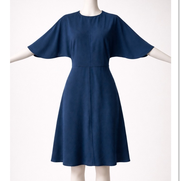 Judith & Charles Dresses & Skirts - Judith & Charles Elegant Blue Midi Dress with Dolman Style Sleeves